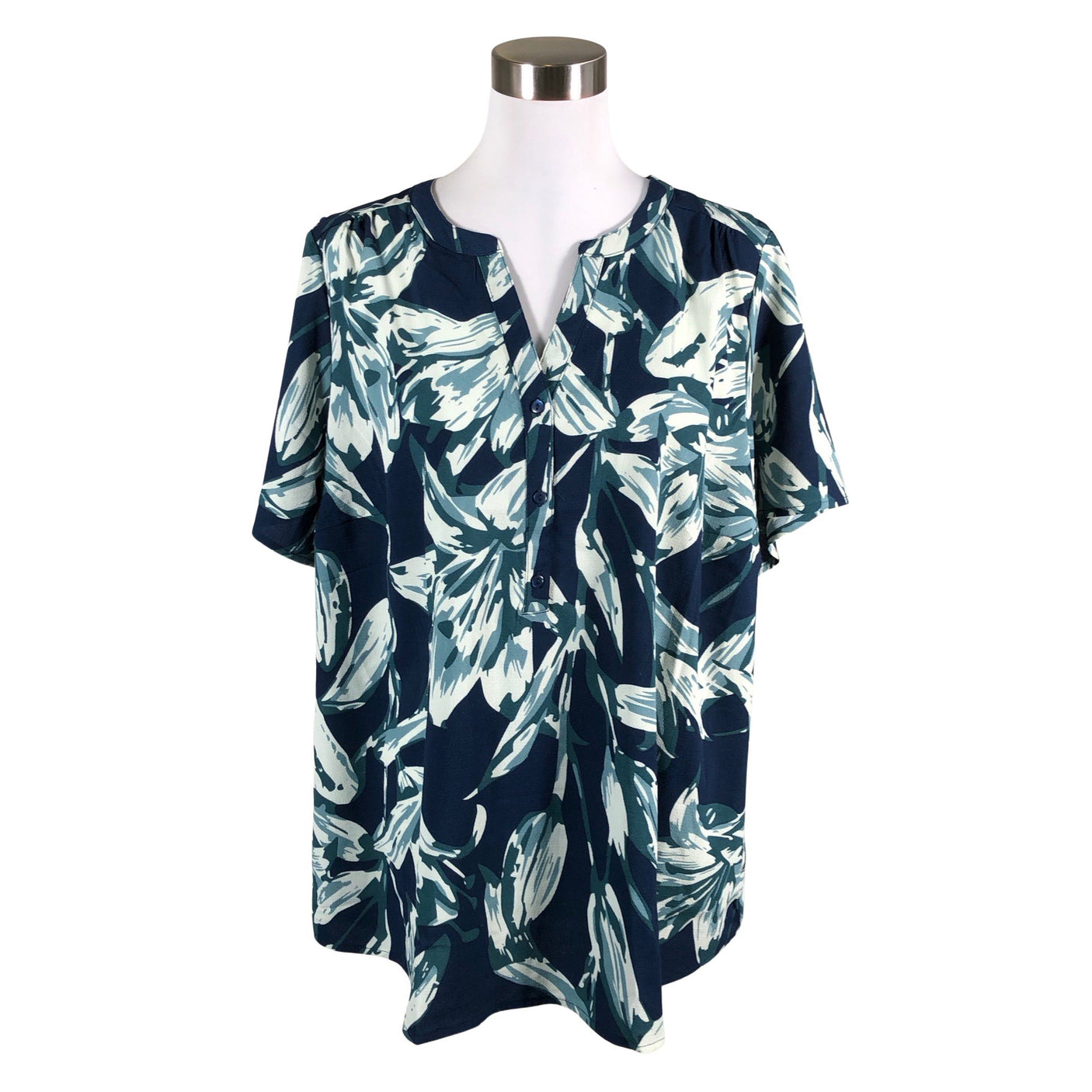 Unisex Zizzi - Short-sleeved blouse, size 46 - Blue (1)