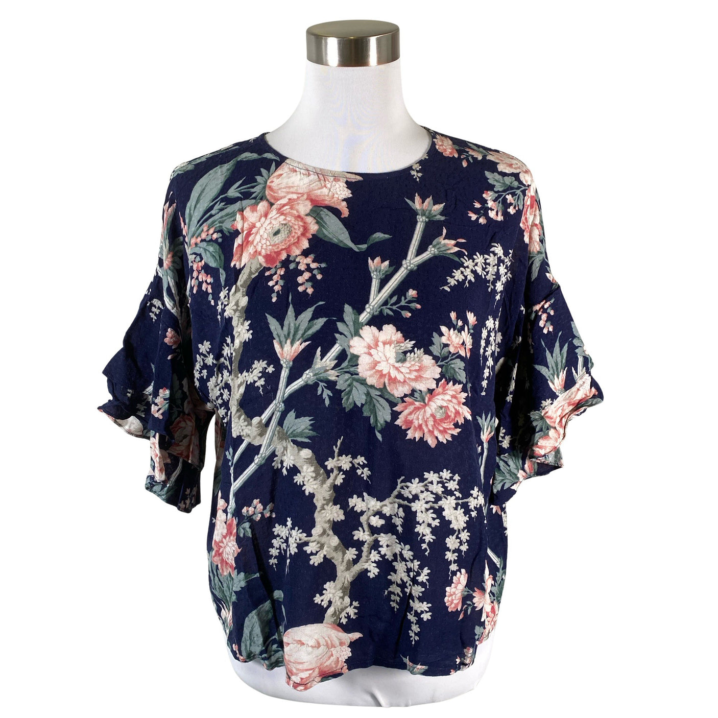 Unisex Warehouse - Short-sleeved blouse, size 38 - Blue (1)