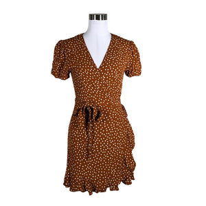 Unisex Samsoe&Samsoe - Schiffon dress, size 38 - Brown (1)