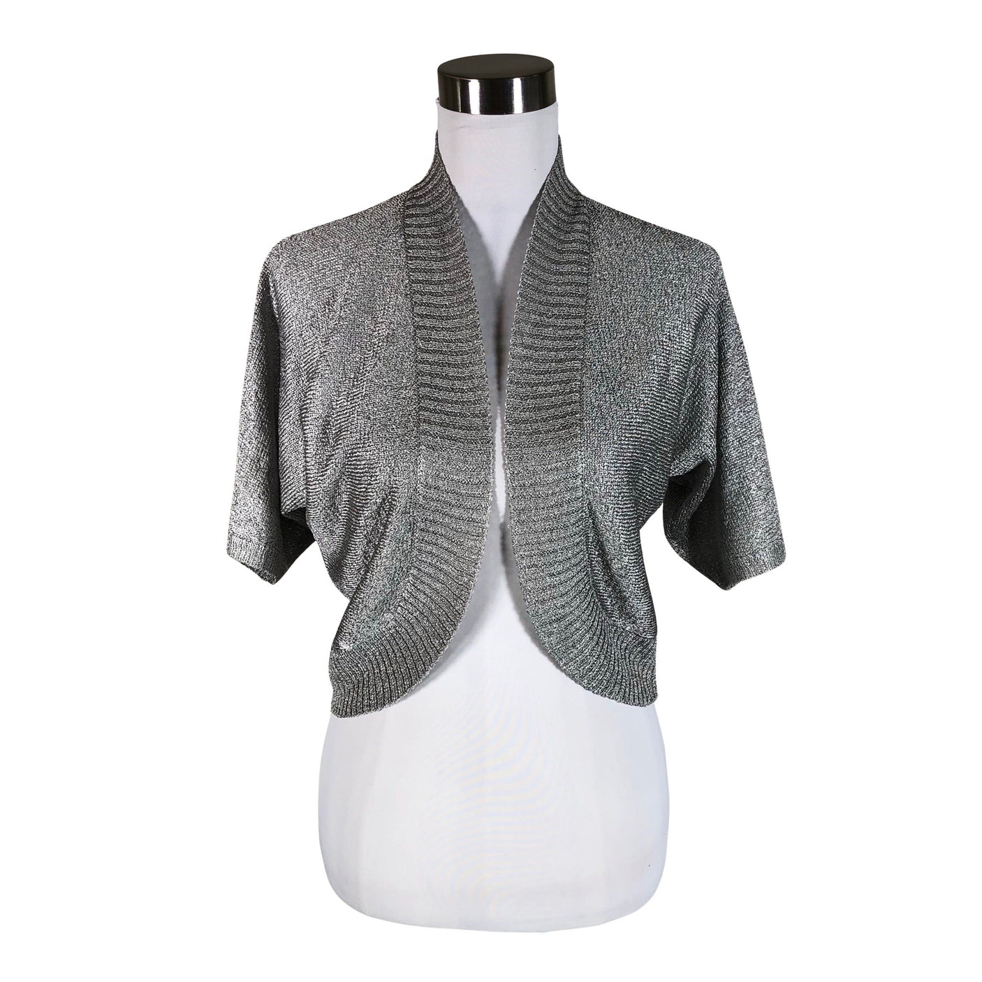 Unisex Your Face - Knit bolero jacket, size 38 - Gray (1)