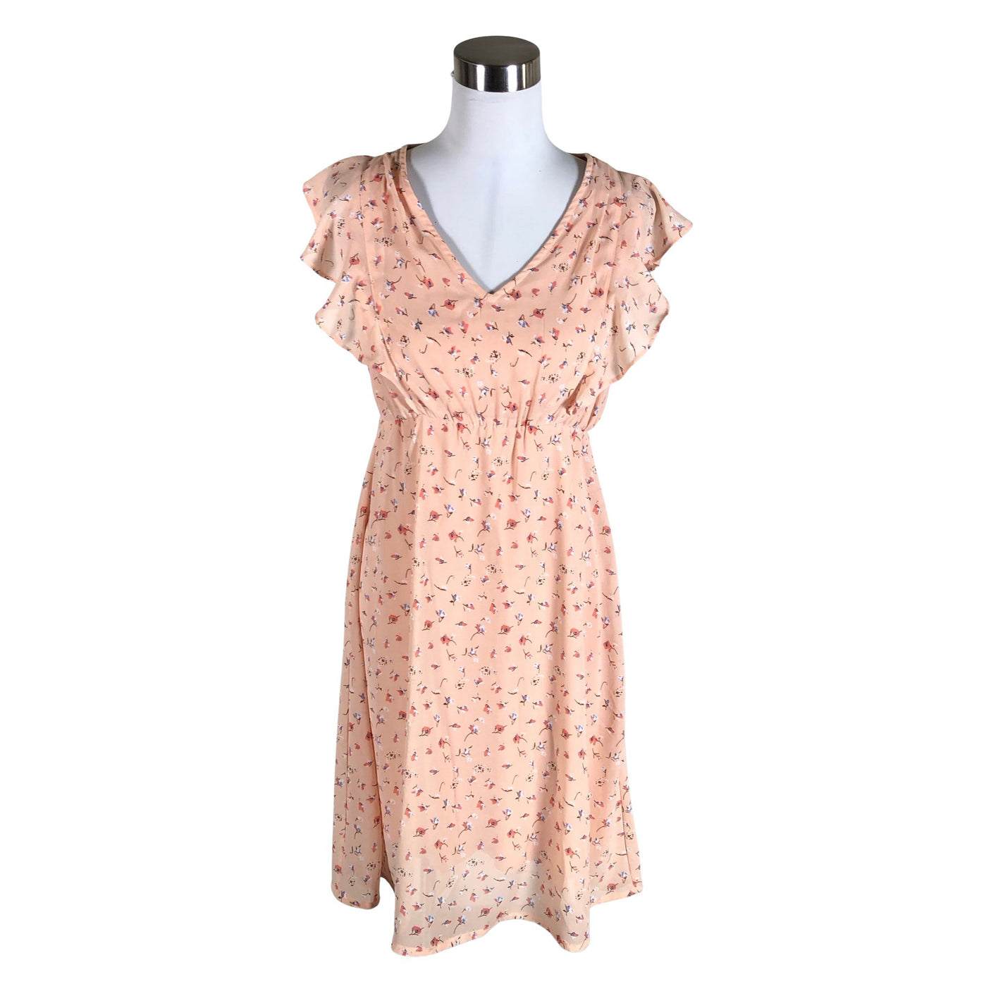Unisex Mama Licious - Schiffon dress, size 34 - Light pink (1)