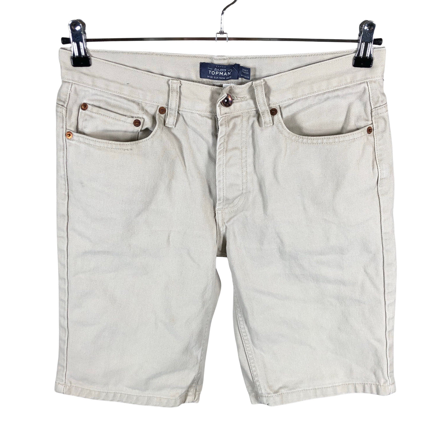 Unisex Topman - Denim shorts, size W30 - Beige (1)