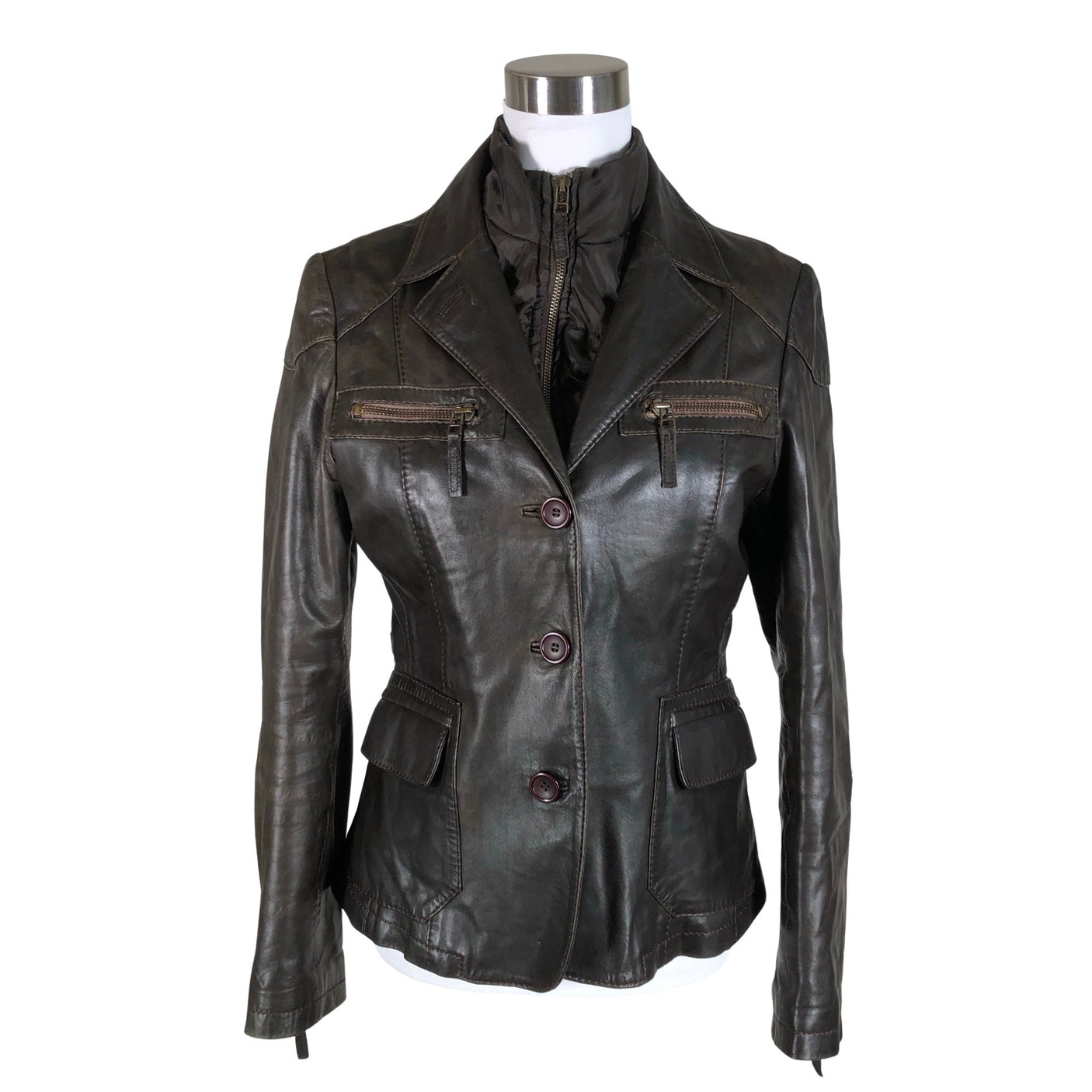 Unisex Big-L - Leather jacket, size 40 - Gray (1)