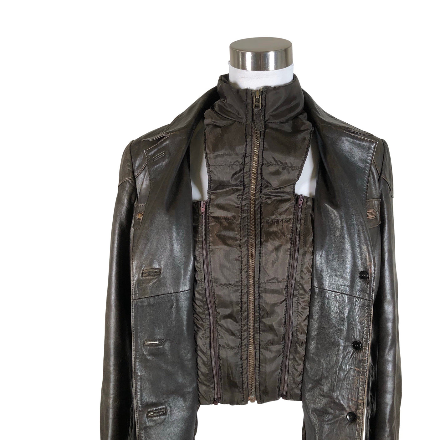 Unisex Big-L - Leather jacket, size 40 - Gray (3)