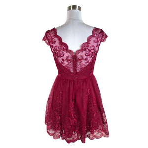 Unisex Chi Chi London - Party dress, size 38 - Wine red (2)