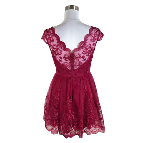 Unisex Chi Chi London - Party dress, size 38 - Wine red (2)