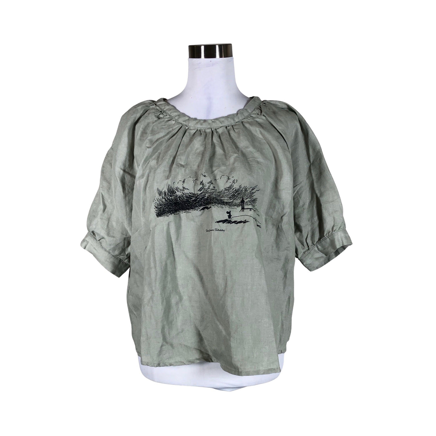 Unisex Piironki - Short-sleeved blouse, size 38 - Green (1)