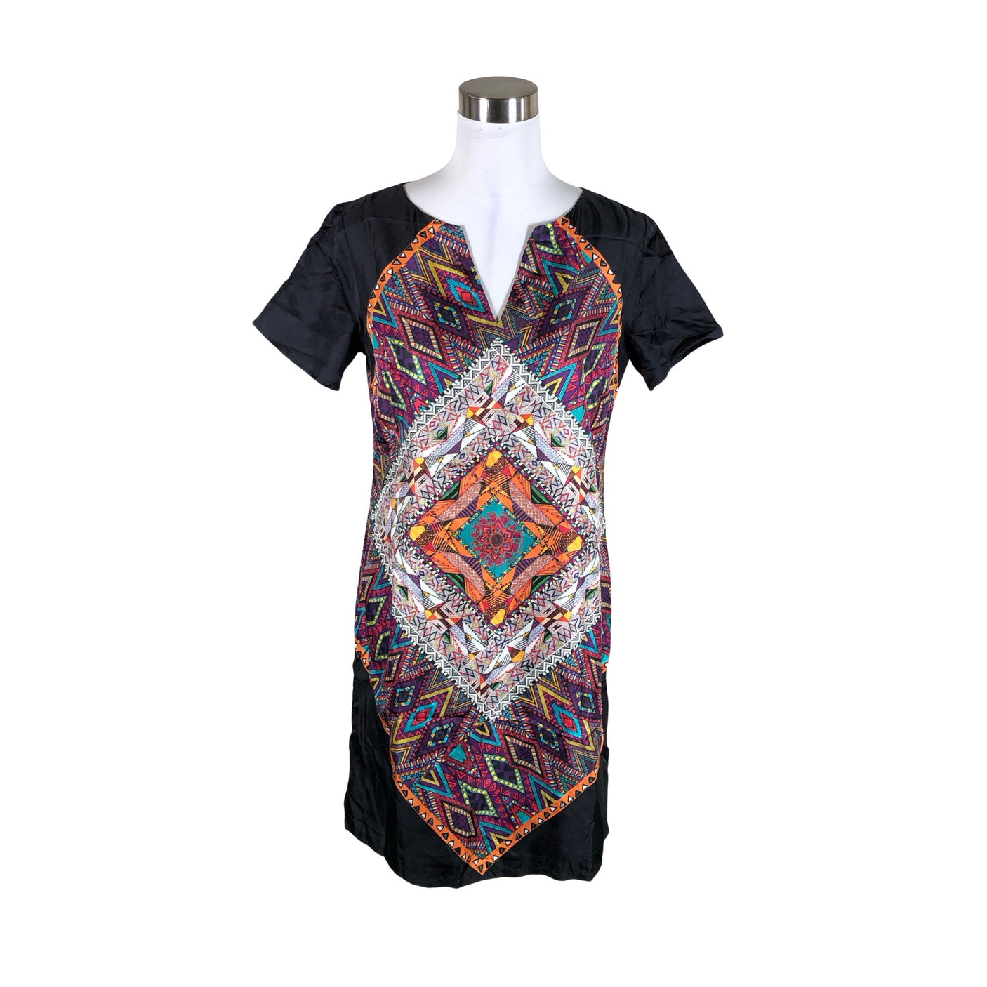 Unisex Derhy - Schiffon dress, size 38 - Black (1)