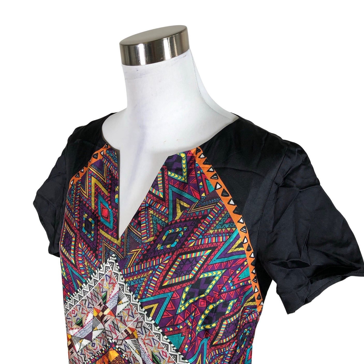 Unisex Derhy - Schiffon dress, size 38 - Black (3)