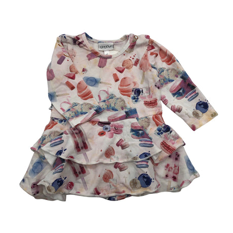 Unisex Gugguu - Tricot dress, size 56 - 62 - White ()