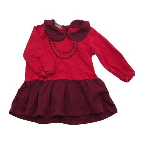Unisex Polarn O. Pyret - Tricot dress, size 74 - 80 - Red ()