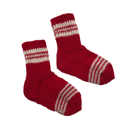 Unisex Handmade - Wool socks, size 20 - Red ()