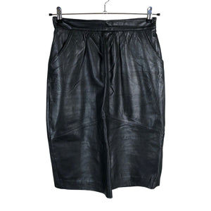 Unisex Friitala - Leather skirt, size 38 - Black (1)