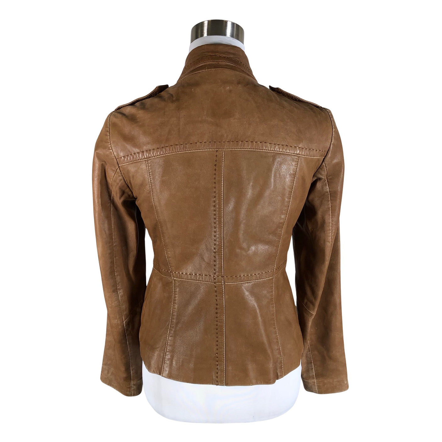 Unisex Massimo Dutti - Leather jacket, size 36 - Brown (2)