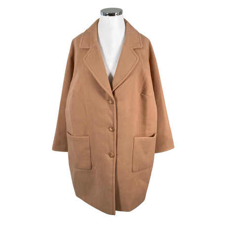 Unisex Ulla Popken - Wool coat, size 50 - Brown ()