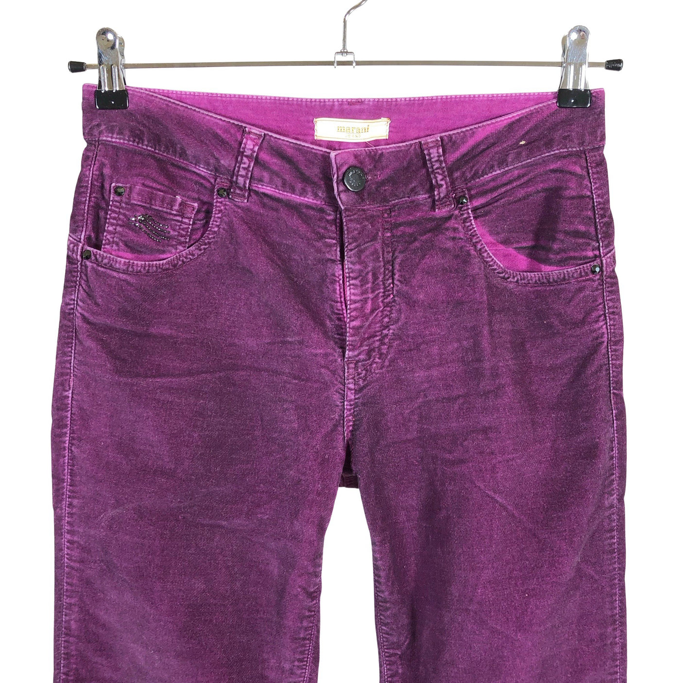 Unisex Angelo Marani - Velvet pants, size 38 - Violet (3)