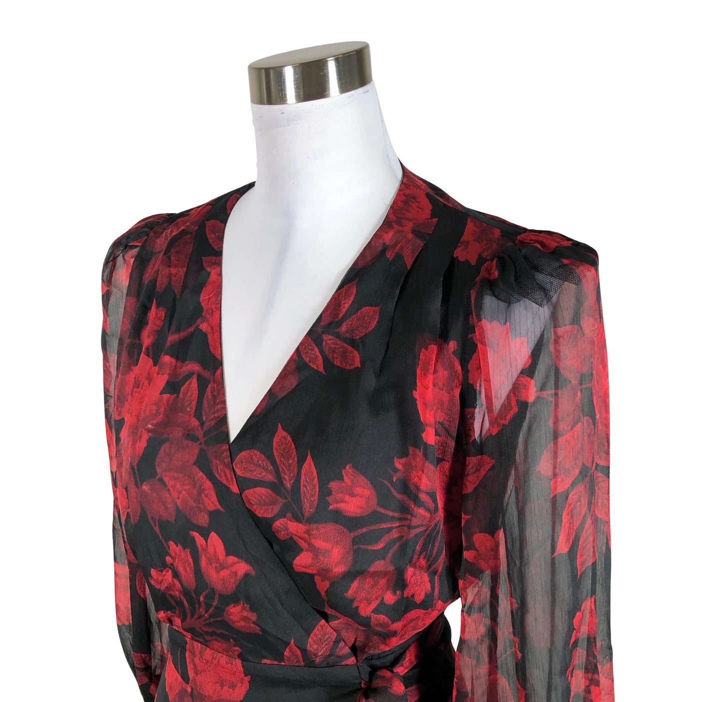 Unisex Bardot - Schiffon dress, size 38 - Red (3)