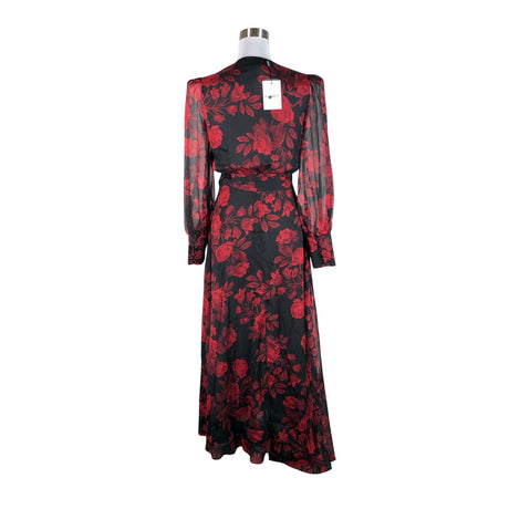 Unisex Bardot - Schiffon dress, size 38 - Red (2)