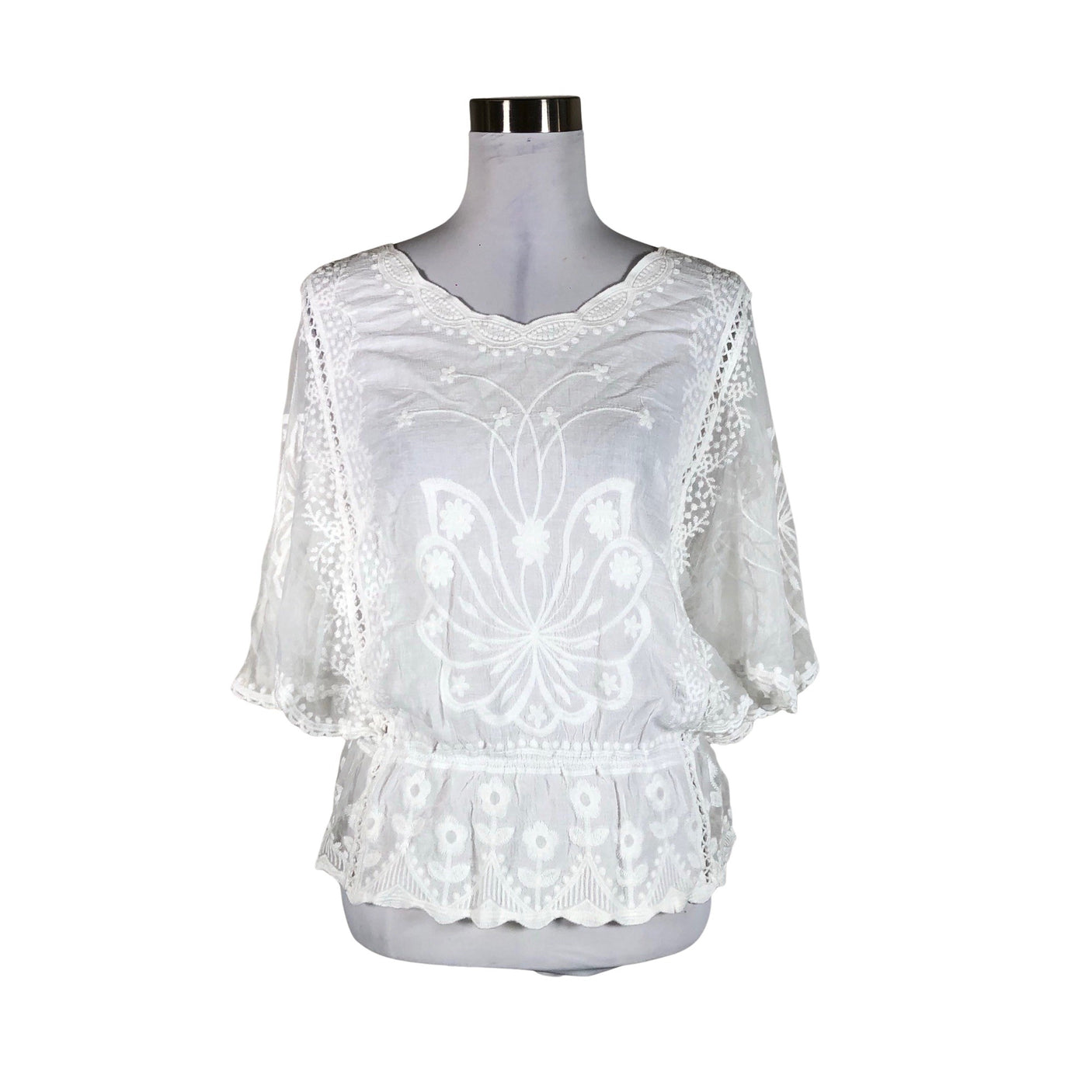 Unisex New Collection - Short-sleeved blouse, size 40 - White (1)