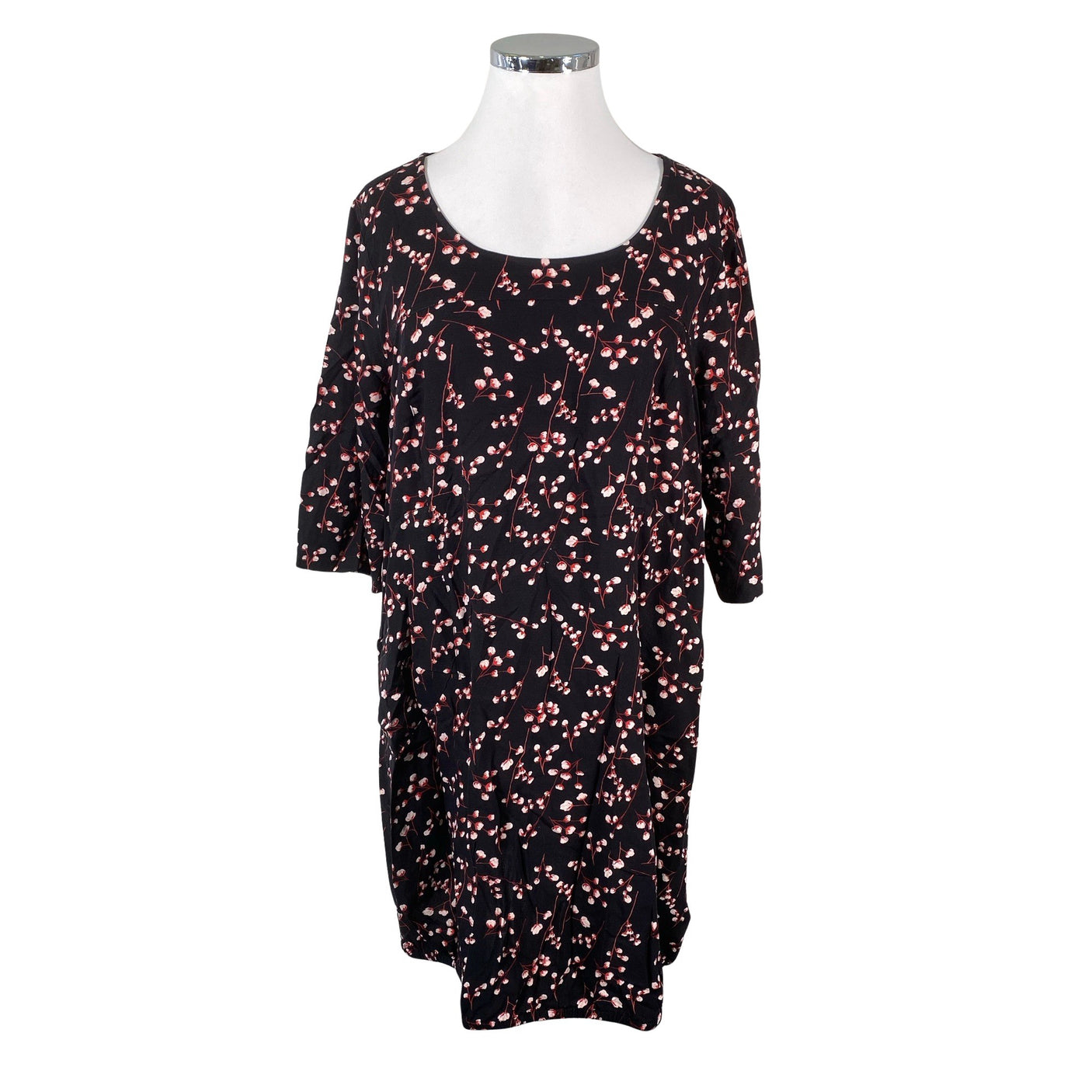 Unisex Zizzi - Schiffon tunic, size 46 - Black (1)