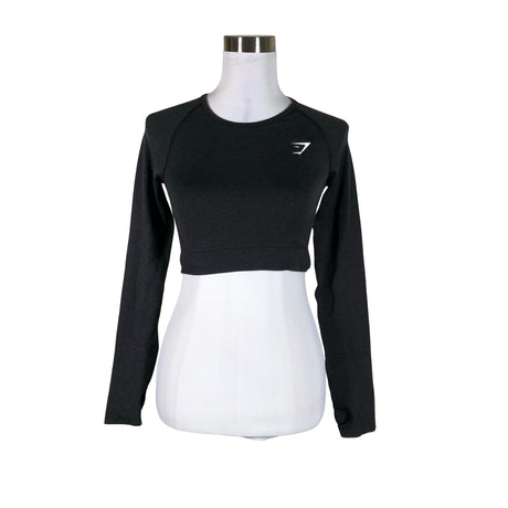 Unisex Gymshark - Sports shirt, long sleeve, size 38 - Black ()