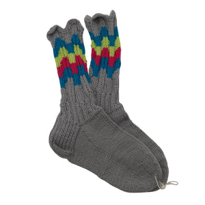 Unisex Handmade - Wool socks, size 39 - Gray (1)