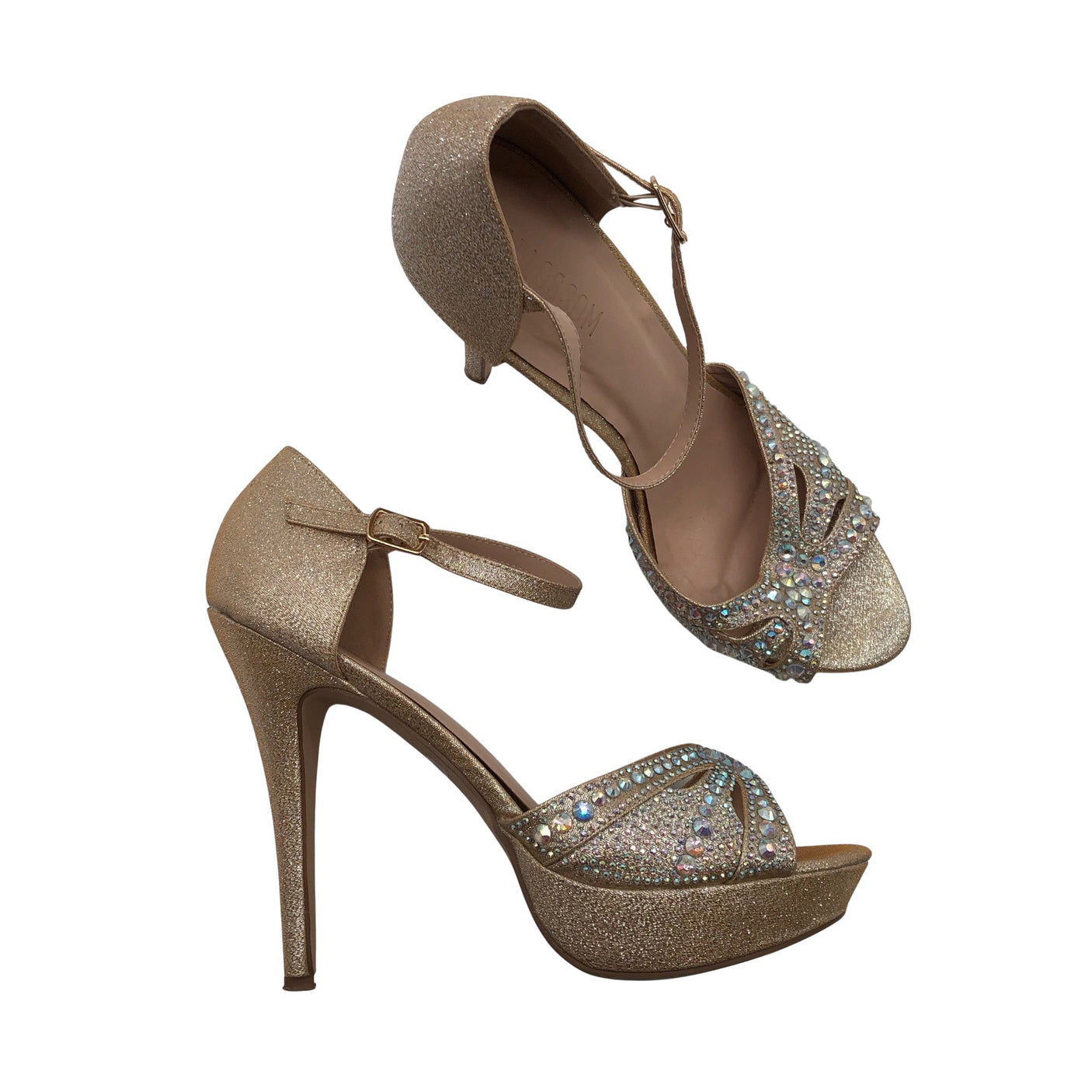 Unisex Blossom - Evening high heels, size 39 - Gold (1)