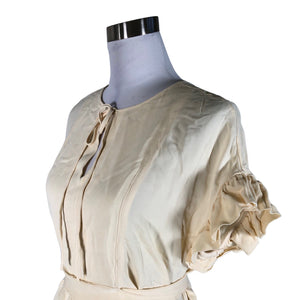 Unisex by Malene Birger - Short-sleeved blouse, size 38 - Beige (3)