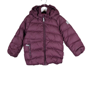 Unisex Reima - Down jacket, size 104 - 110 - Wine red (1)