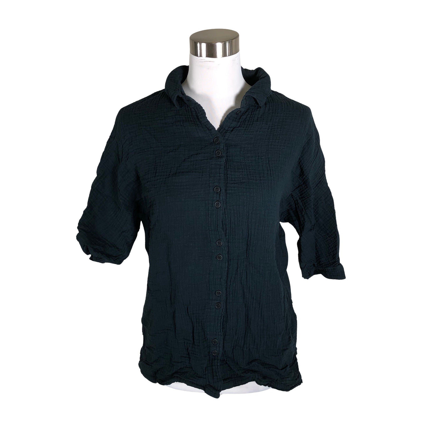 Unisex Twothirds - Short-sleeved blouse, size 38 - Black (1)
