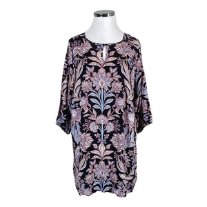 Unisex Zizzi - Schiffon tunic, size 50 - Black (1)