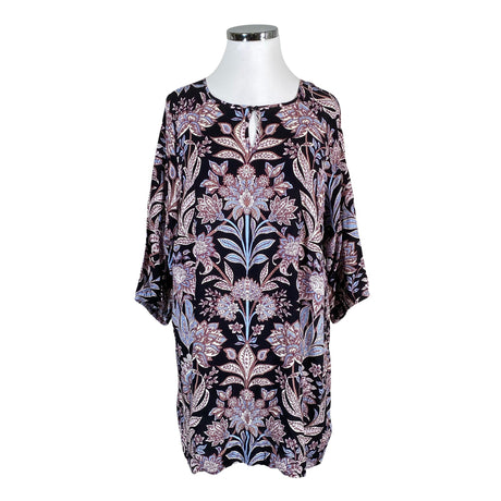 Unisex Zizzi - Schiffon tunic, size 50 - Black ()