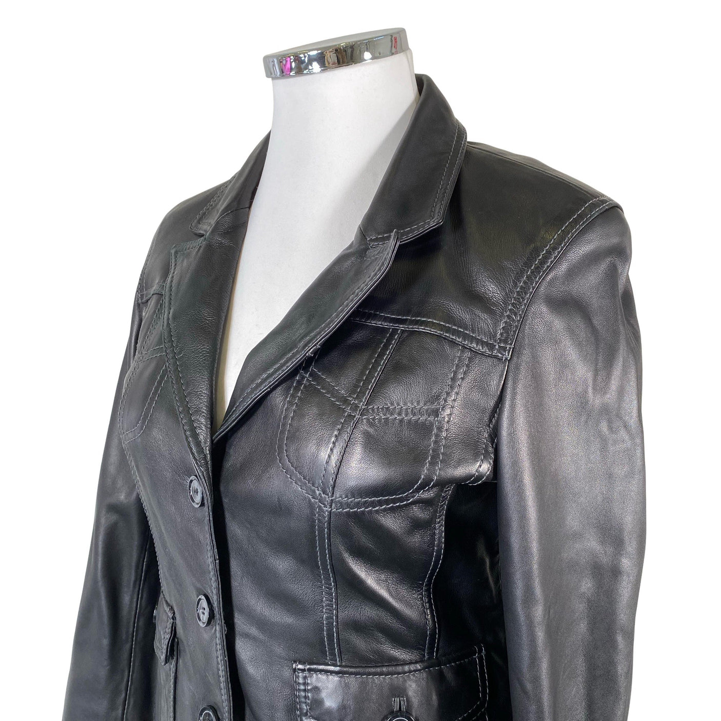 Unisex Saki - Leather jacket, size 42 - Black (3)