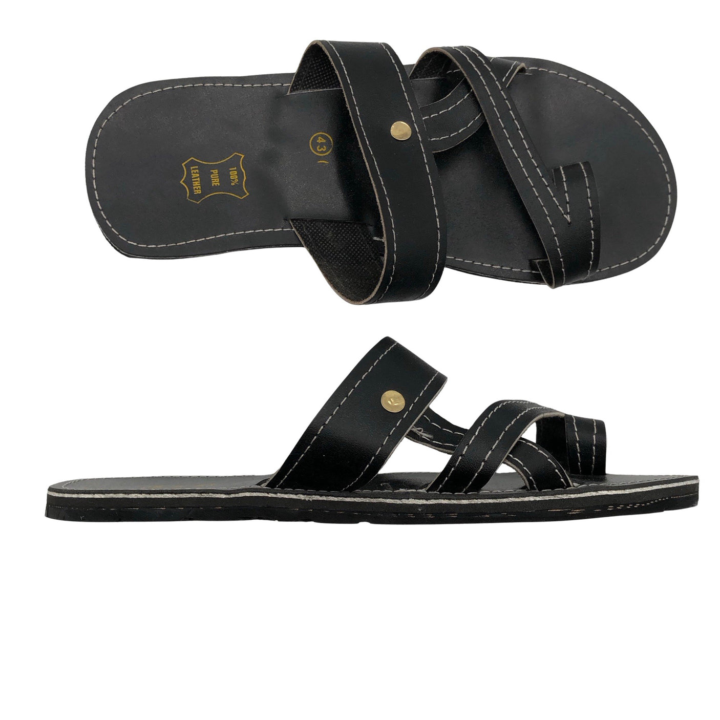 Unisex Handmade - Sandals, size 43 - Black (1)