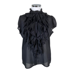 Unisex Saint Tropez - Short-sleeved blouse, size 44 - Black (1)