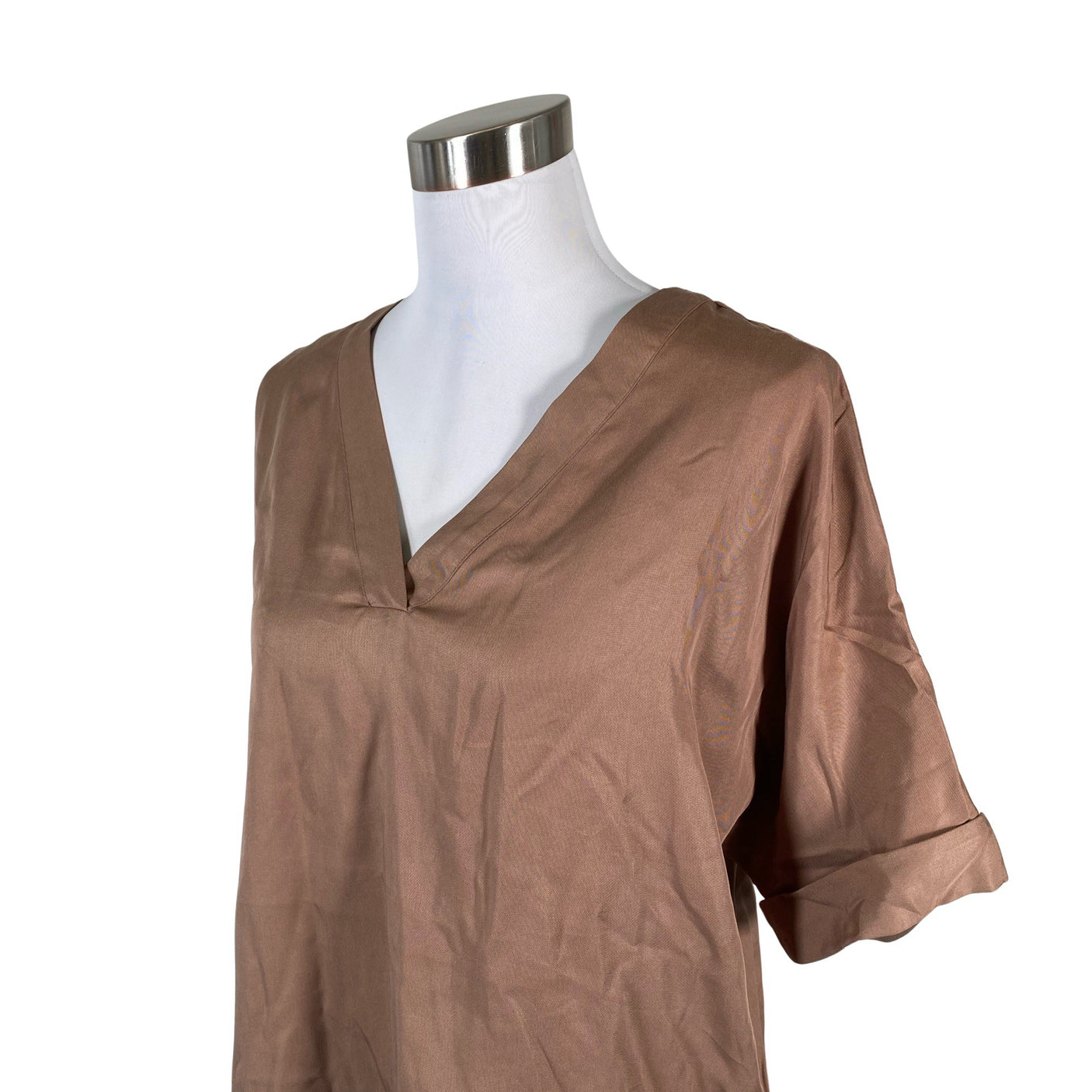 Unisex Adolfo Dominguez - Short-sleeved blouse, size 38 - Brown (3)