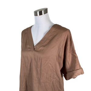 Unisex Adolfo Dominguez - Short-sleeved blouse, size 38 - Brown (3)