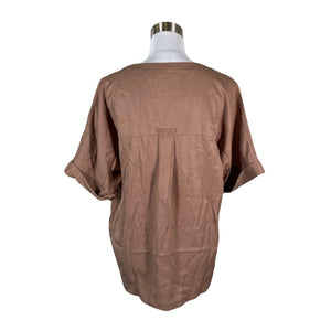 Unisex Adolfo Dominguez - Short-sleeved blouse, size 38 - Brown (2)