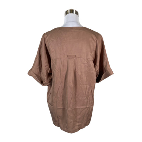 Unisex Adolfo Dominguez - Short-sleeved blouse, size 38 - Brown (2)