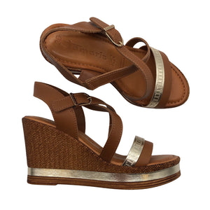 Unisex Tamaris - Wedge sandals, size 36 - Brown (1)