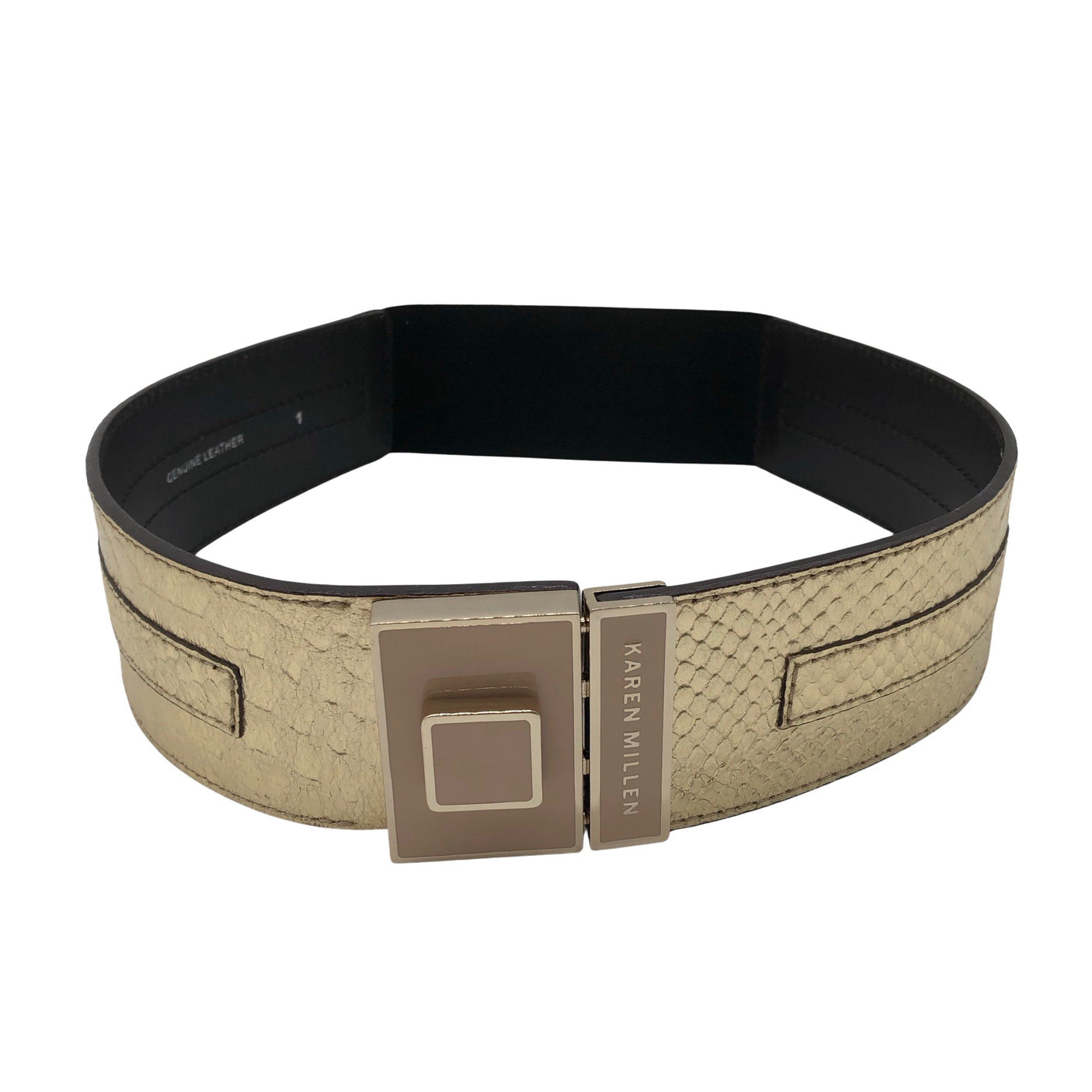 Unisex Karen Millen - Leather belt, size No size - Gold (1)