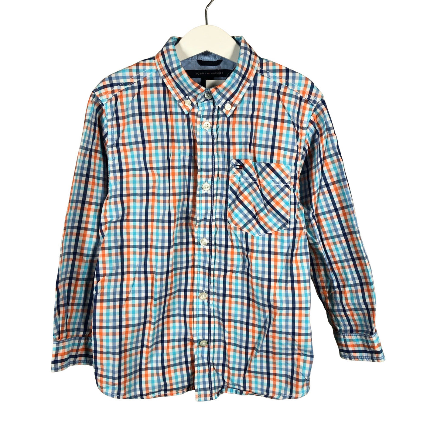 Unisex Tommy Hilfiger - Collared shirt, size 110 - 116 - Blue (1)