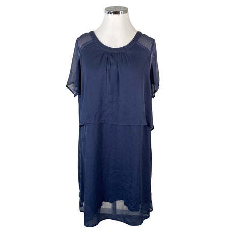Unisex Zizzi - Schiffon dress, size 46 - Blue ()