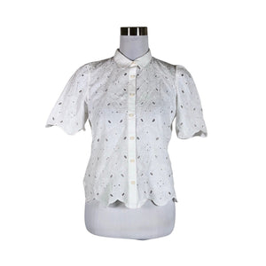 Unisex Holly & Whyte by Lindex - Short-sleeved blouse, size 36 - White (1)