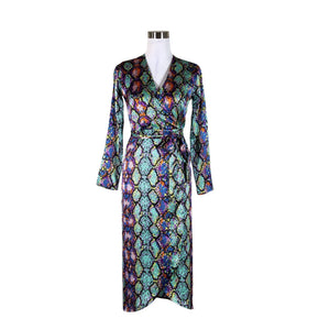Unisex Dancing Leopard - Schiffon dress, size 38 - Blue (1)