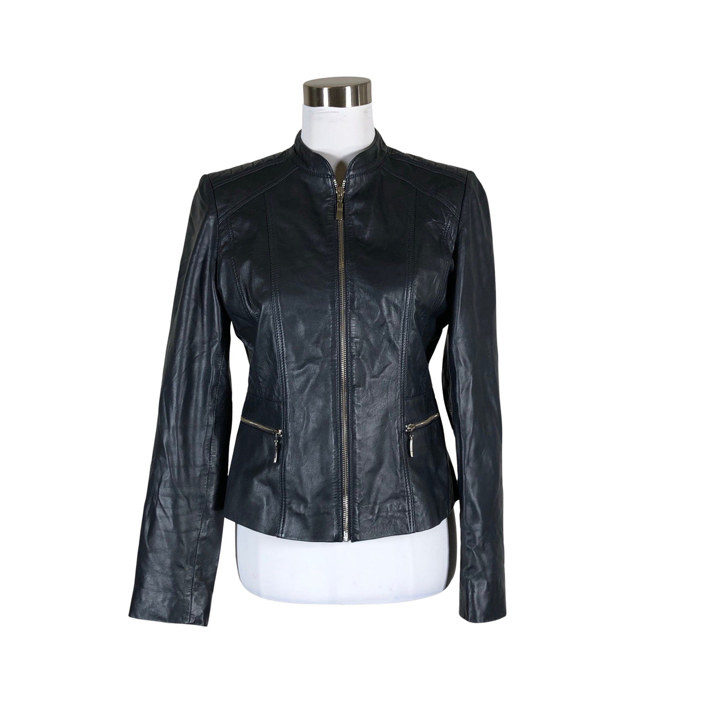 Unisex Your Face - Leather jacket, size 36 - Gray (1)