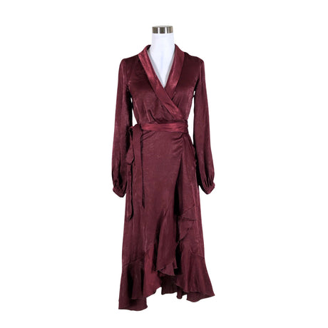 Unisex Na-KD - Schiffon dress, size 34 - Wine red ()