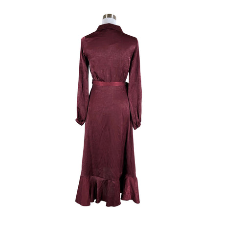 Unisex Na-KD - Schiffon dress, size 34 - Wine red (2)