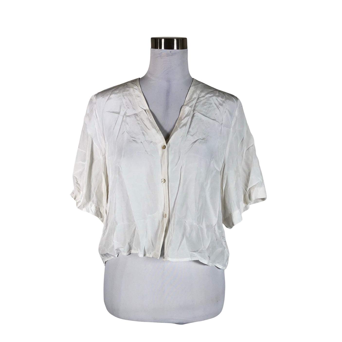 Unisex &Other Stories - Short-sleeved blouse, size 38 - Natural white (1)