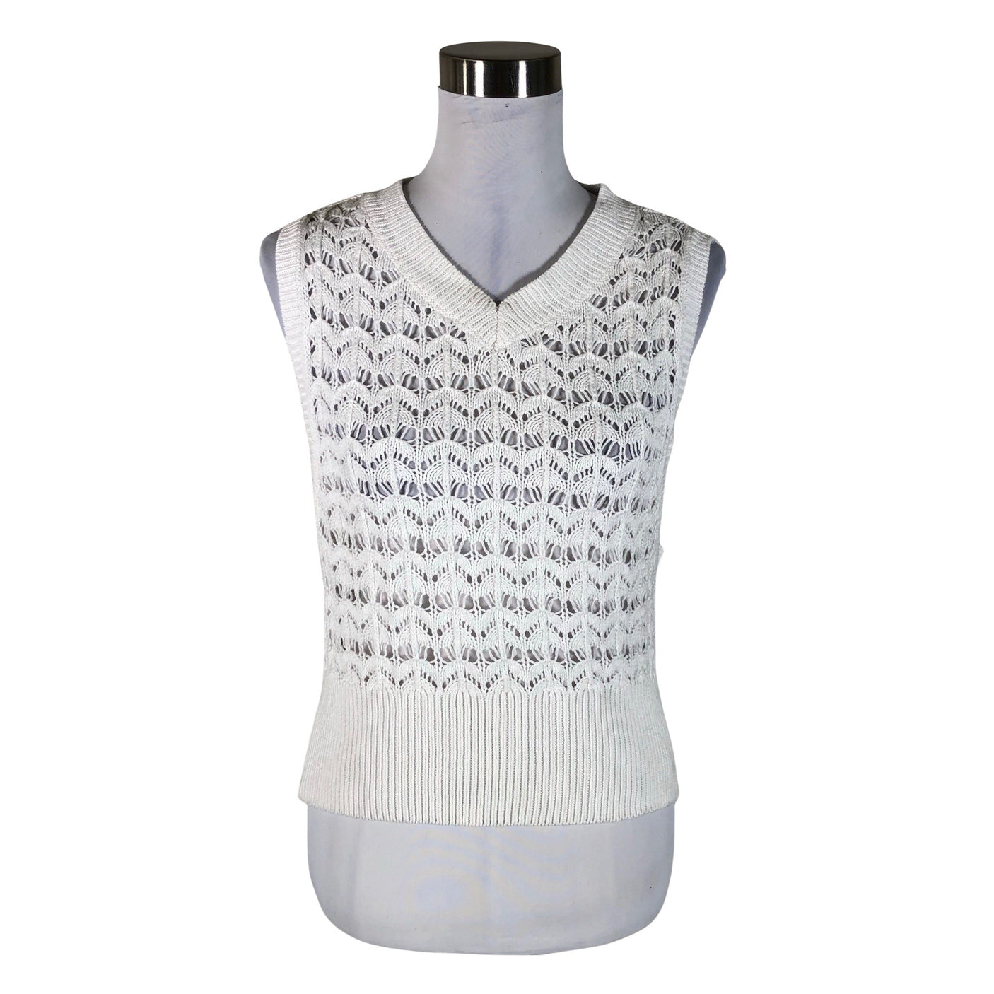Unisex Lindex - Knit vest, size 36 - White (1)